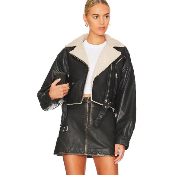 LAMARQUE Dylan Sherpa Moto Jacket - Picture 1 of 16